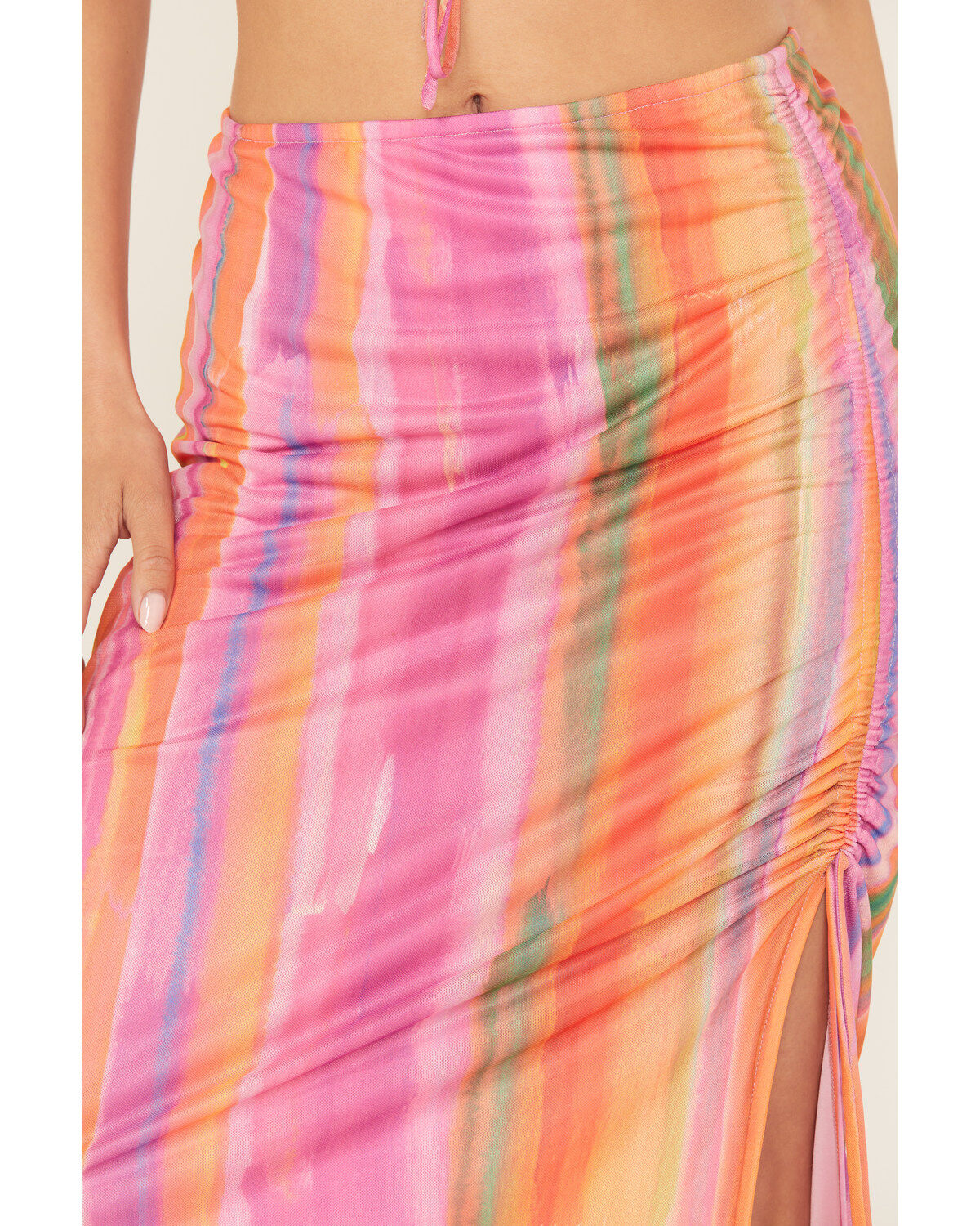 Show Me Your Mumu Women's Dazy Mesh Striped Midi Skirt