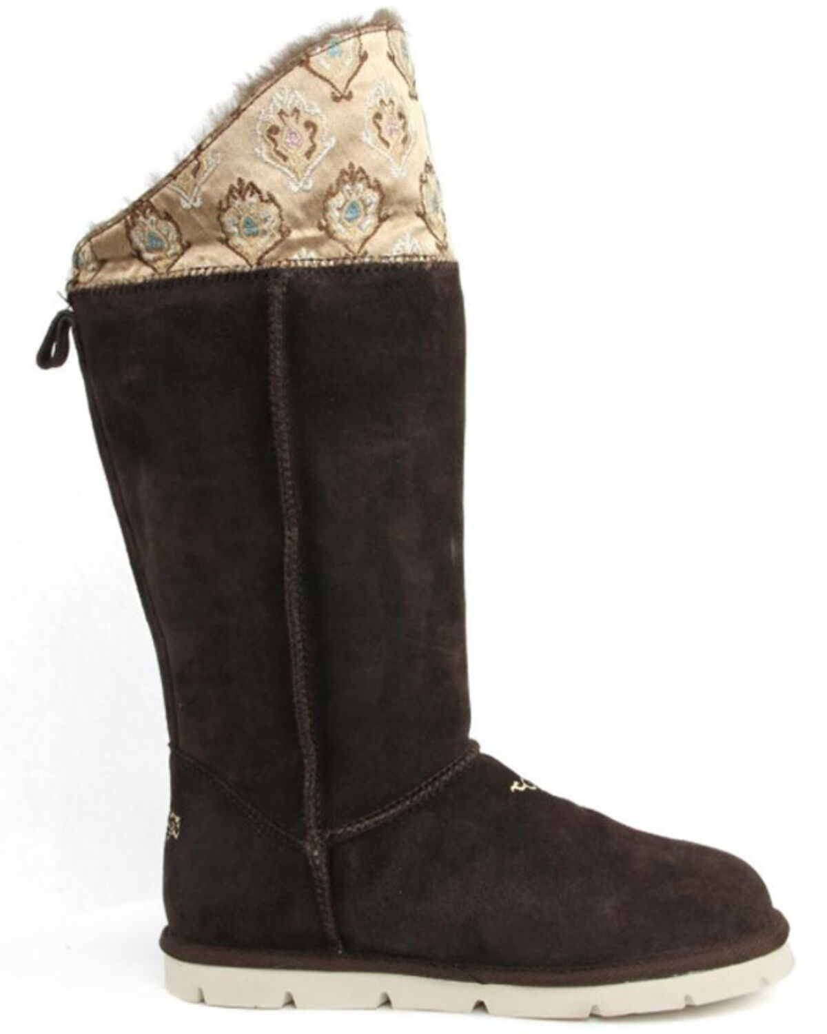Superlamb Women's Mongol Foldable Cuff Pull On Casual Boots - Round Toe