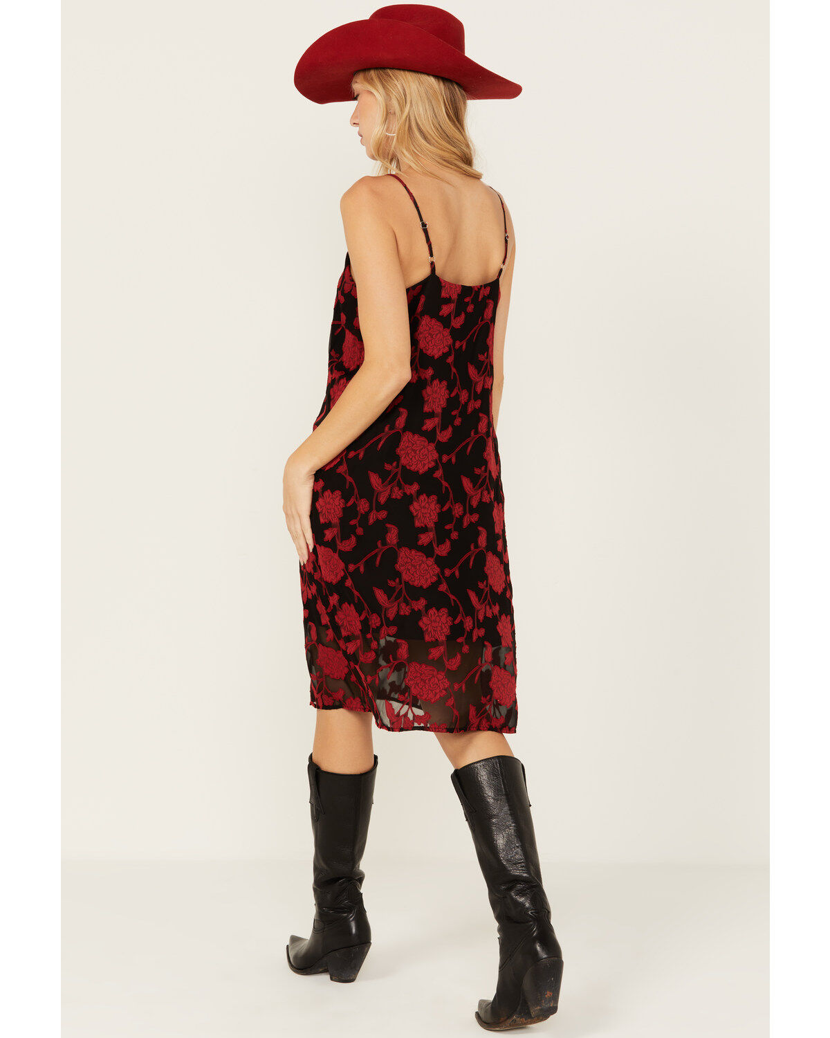 Wild Moss Women's Jacquard Cami Midi Dress