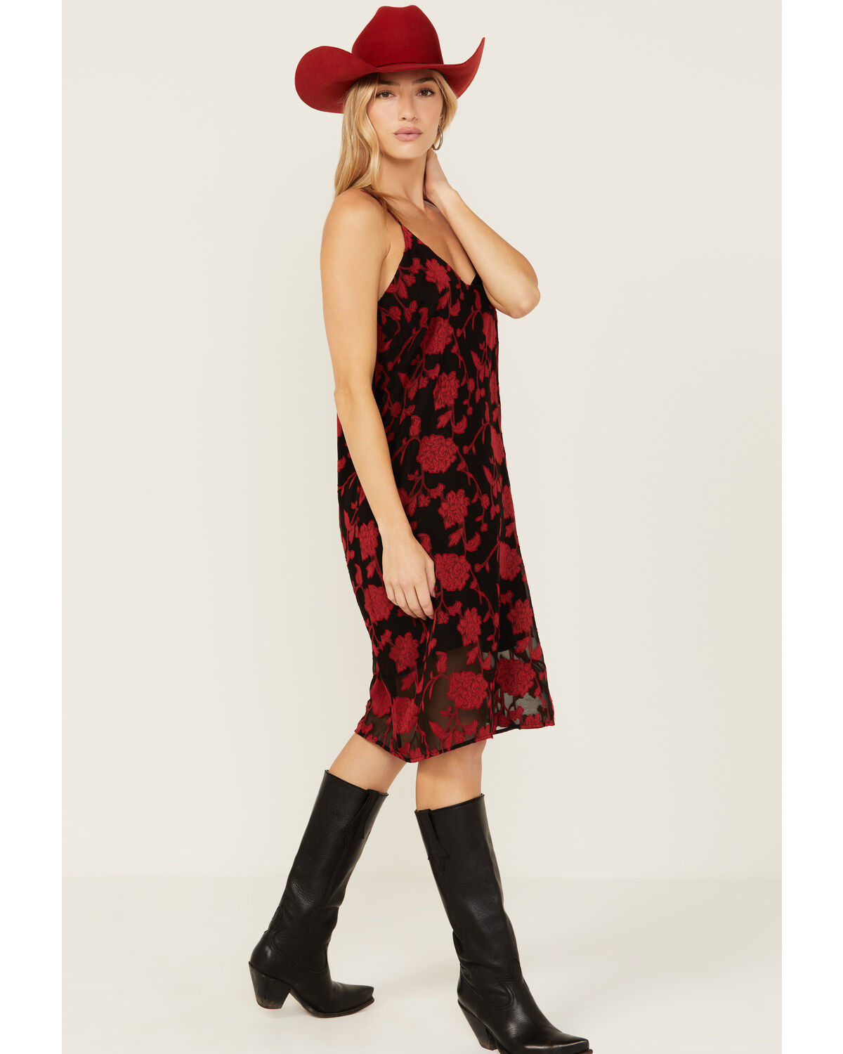 Wild Moss Women's Jacquard Cami Midi Dress