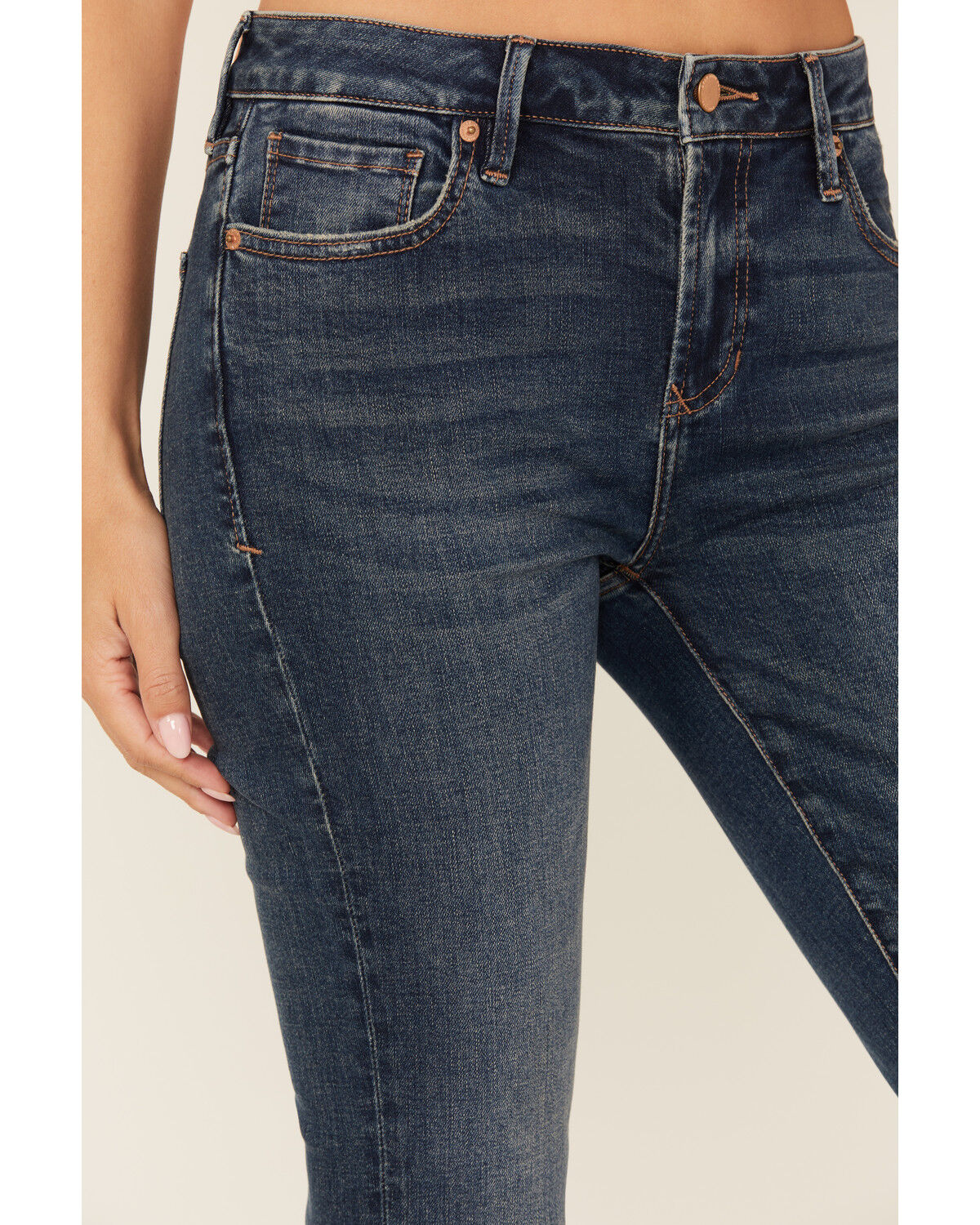 Dear John Women's Jaxtyn Dark Wash Mid Rise Bootcut Stretch Denim Jeans