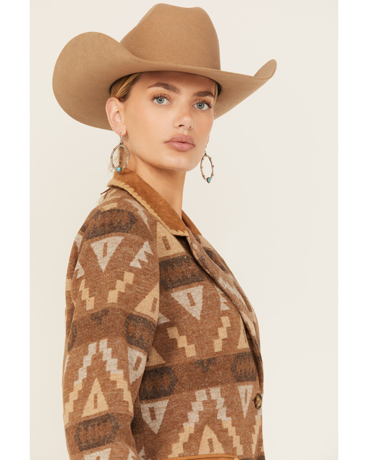 Miss Me Women's Southwestern Print Button-Down Blazer