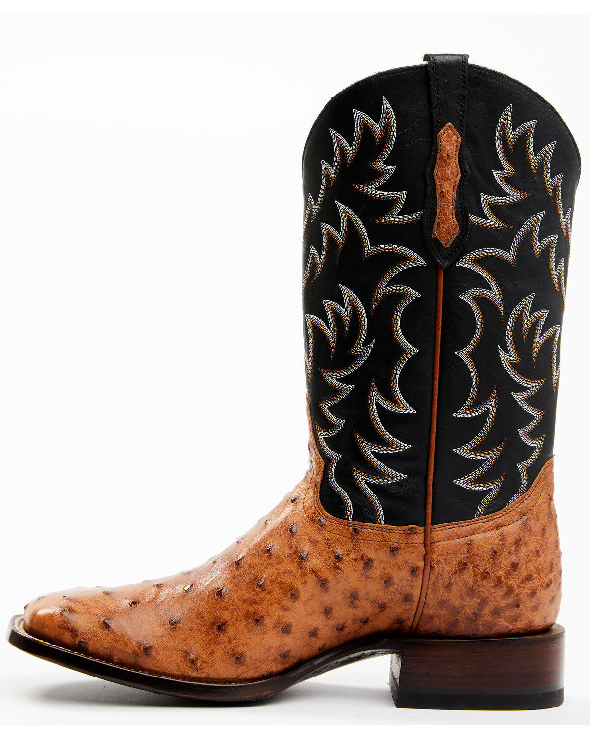 Cody James Men's Full Quill Cognac Ostrich Exotic Western Boots - Broad Square Toe