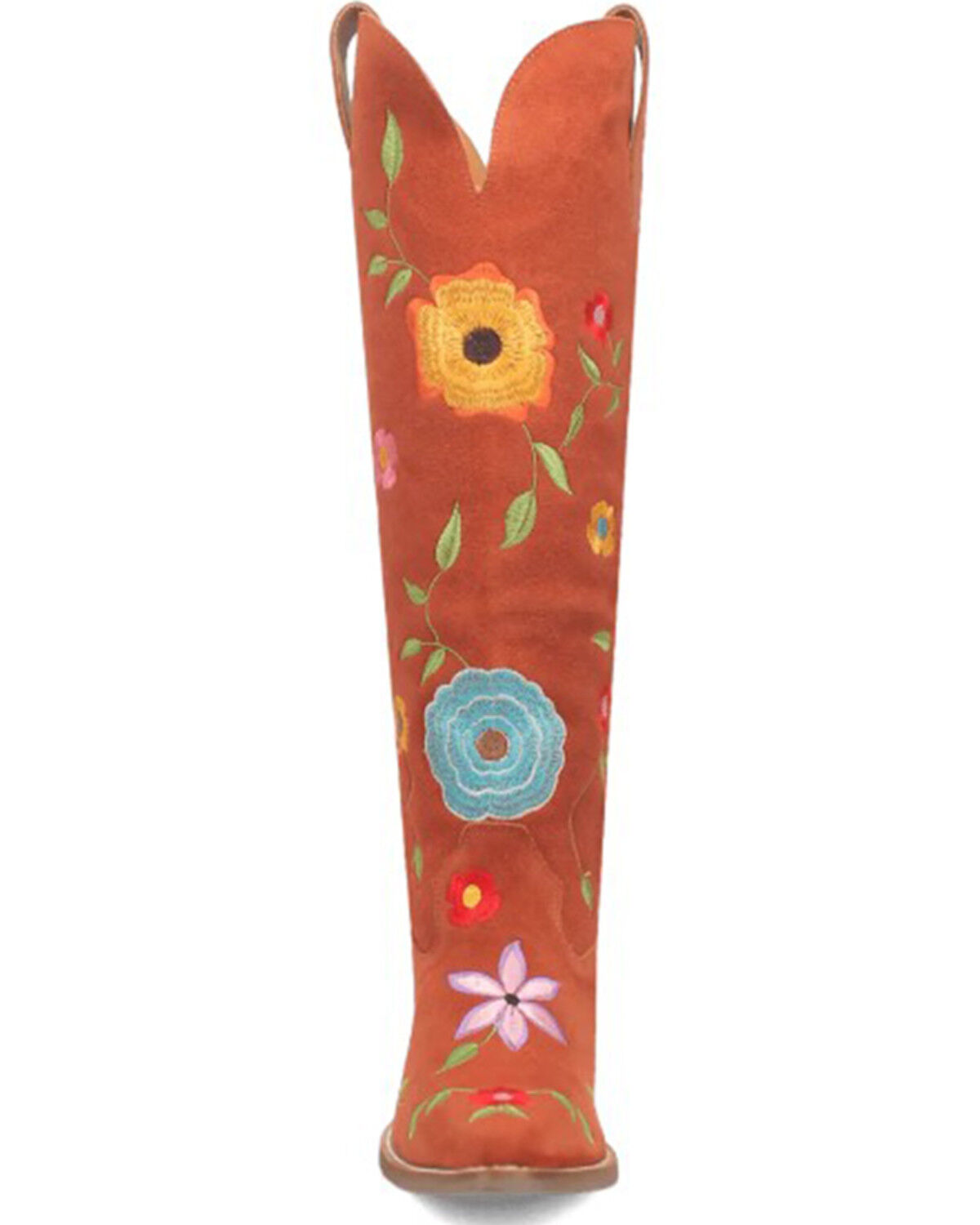 Dingo Women's Flower Power Suede Tall Western Boots - Snip Toe