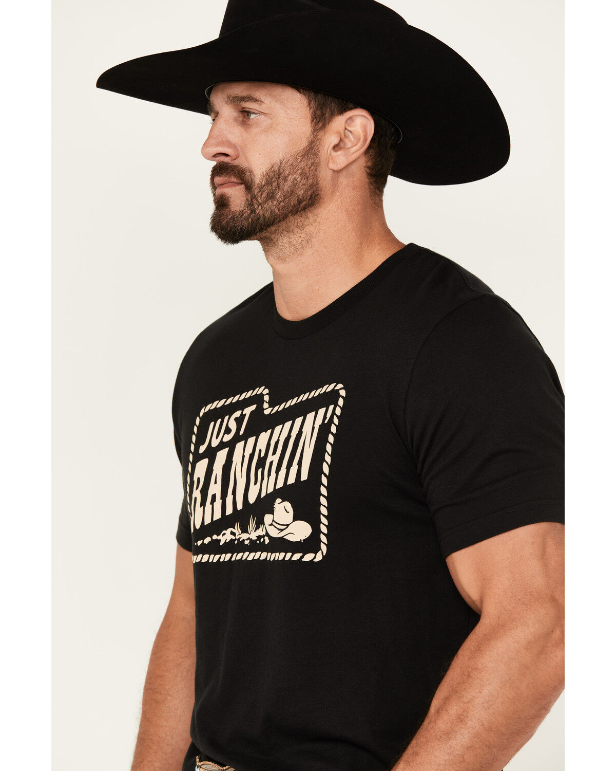Rodeo Time Men's Just Ranchin' Short Sleeve Graphic T-Shirt