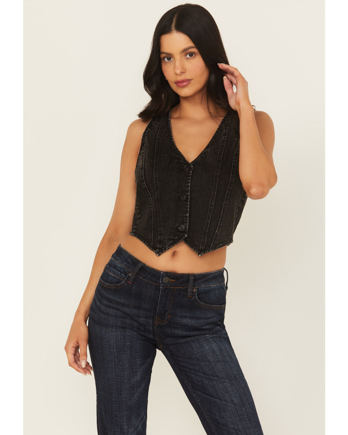 Blue B Women's Boot Barn Exclusive Denim Boot Stitch Embroidered Vest