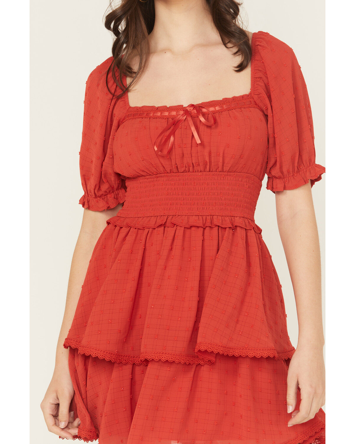 Trixxi Women's Cliff Dot Short Sleeve Mini Dress