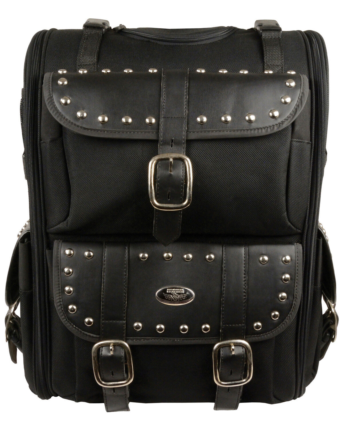 Milwaukee Leather Extra Large Two Piece Studded Nylon Touring Pack