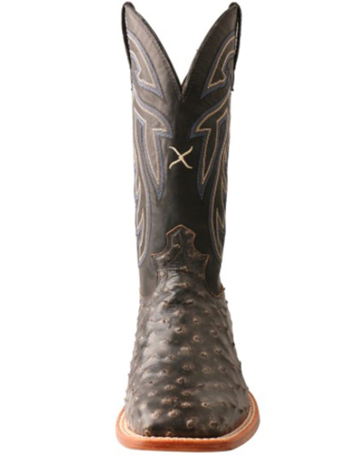 Twistex X Men's Ruff Stock Fill-Quill Ostrich Vamp Exotic Western Boot - Broad Square Toe