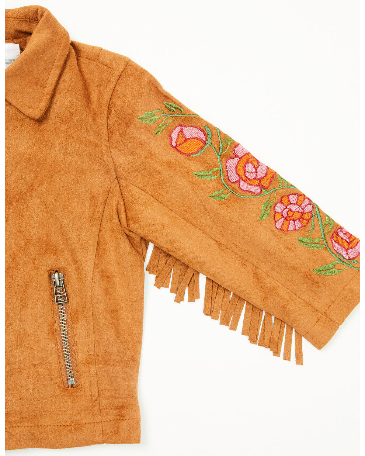 Fornia Toddler Girls' Floral Embroidered Fringe Jacket