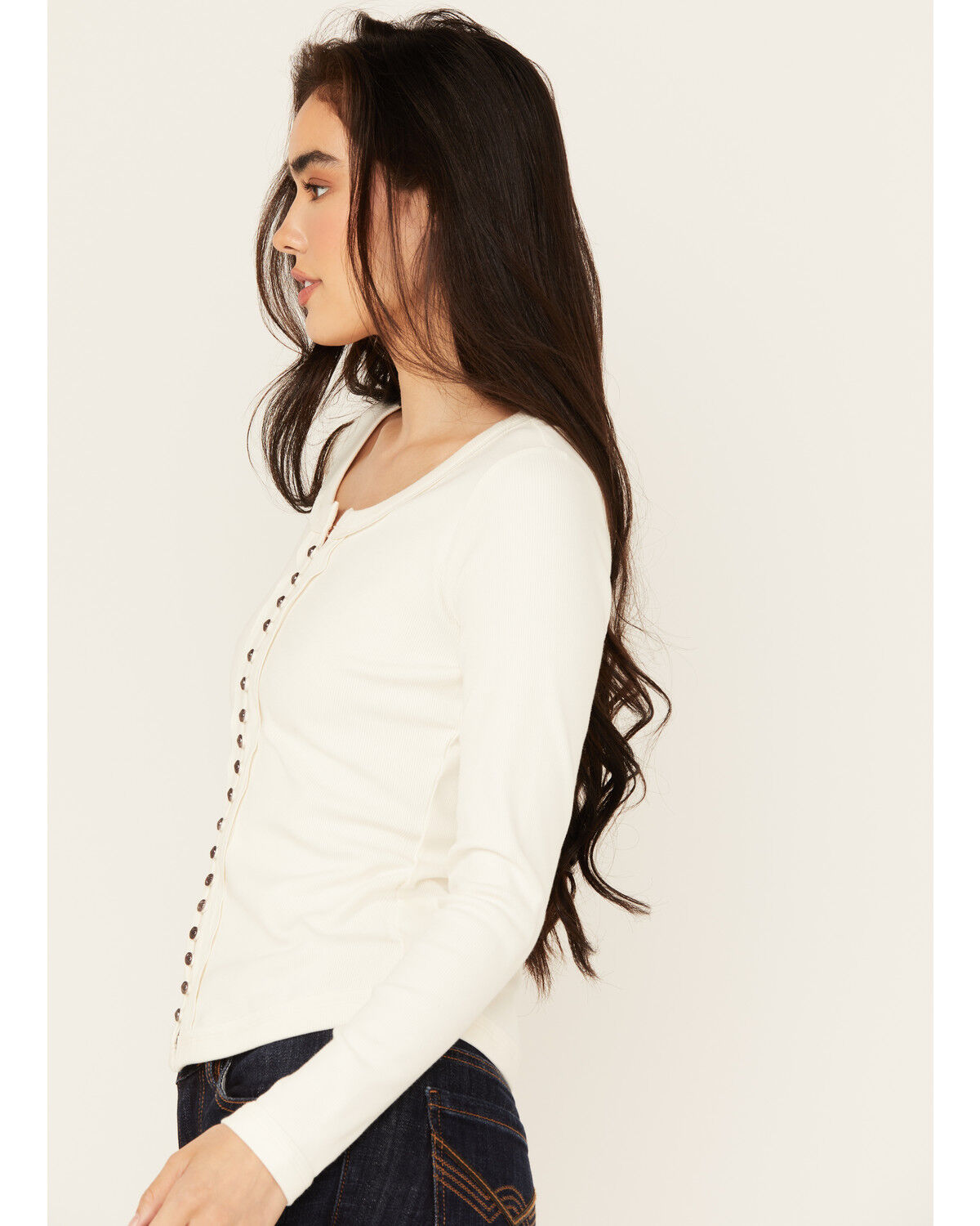 Idyllwind Women's Rib Knit Long Sleeve Button-Down Shirt