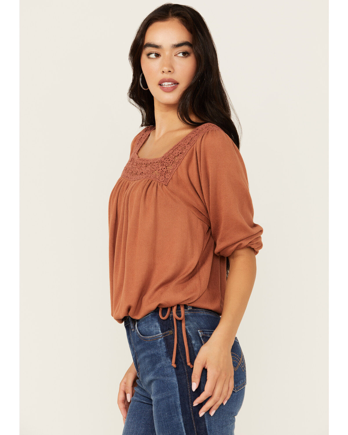 Wild Moss Women's Crochet Trim Top