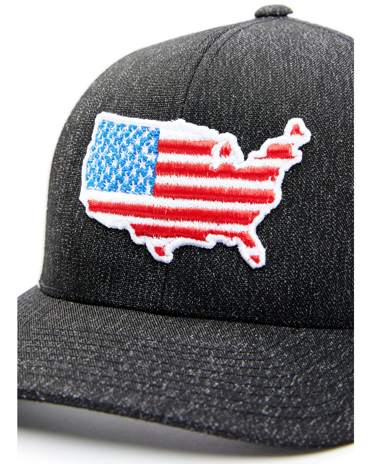 Oil Field Hats Men's Black & White American Flag US Patch Mesh-Back Ball Cap