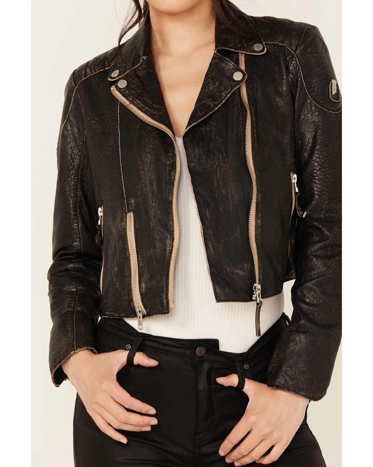 Mauritius Leather Women's Leather Moto Jacket