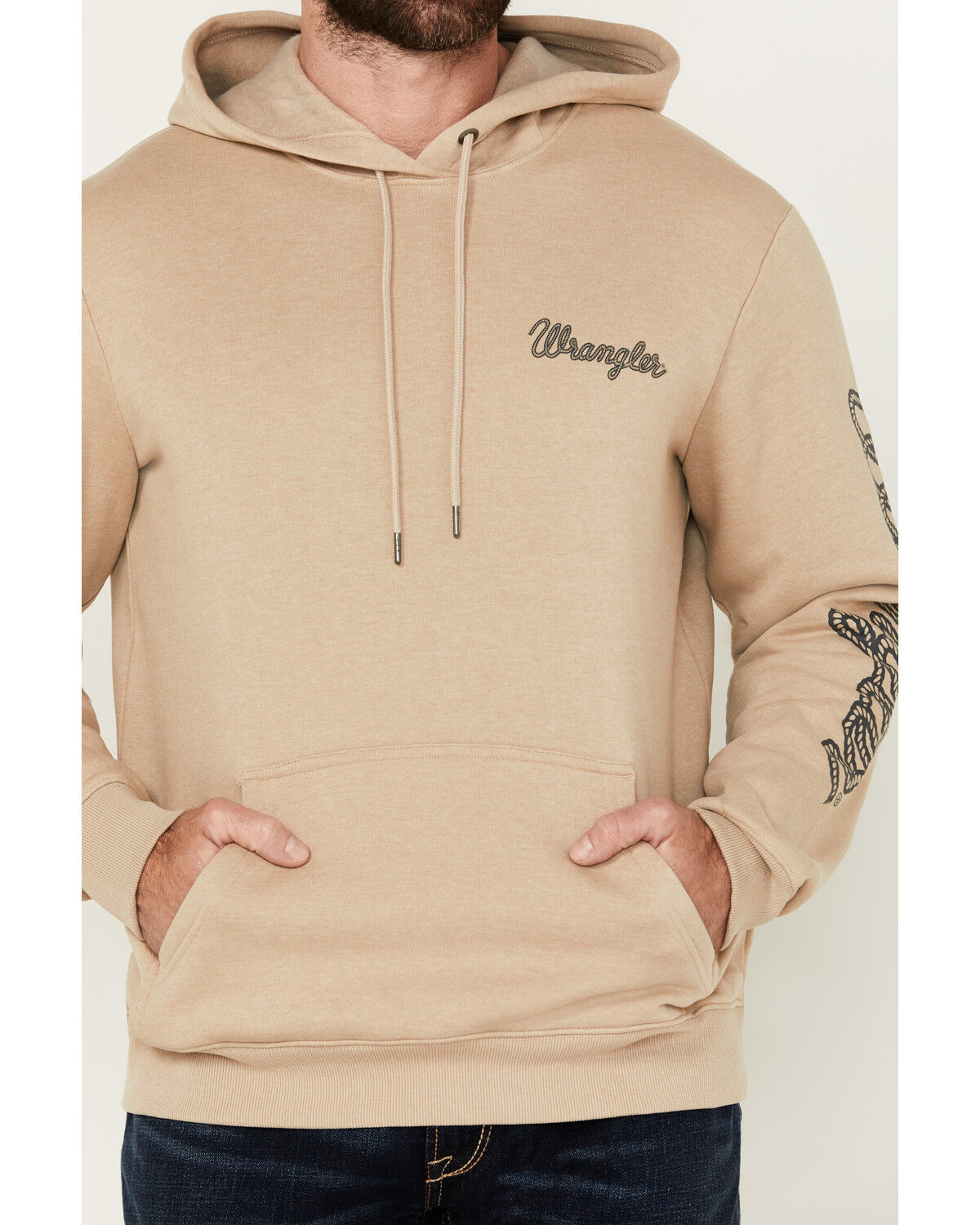 Wrangler Men's Logo Sleeve Hooded Sweatshirt