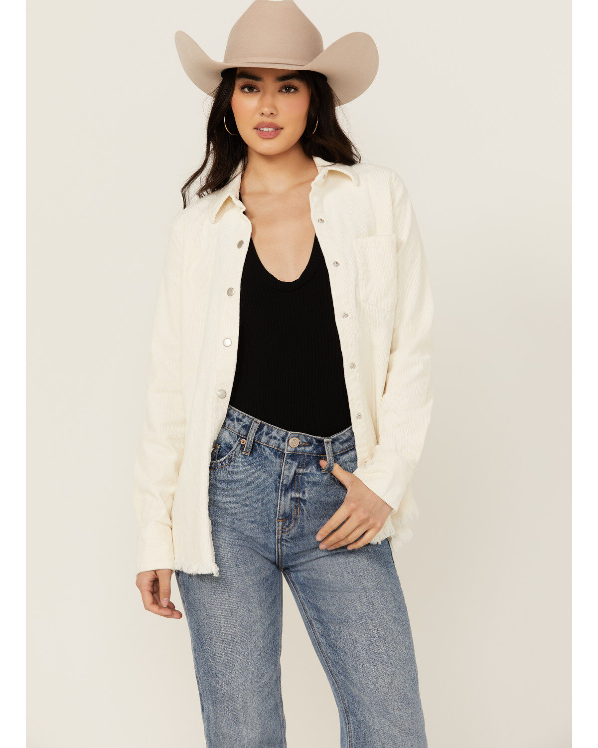 Rock & Roll Denim Women's Corduroy Long Sleeve Snap Shirt