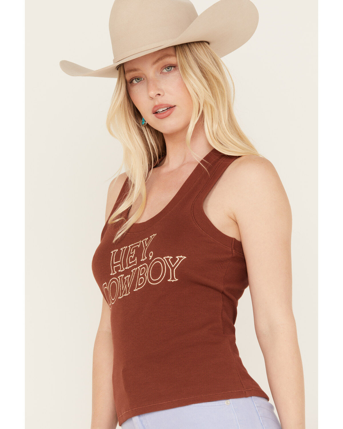 White Crow Women's Hey Cowboy Ribbed Graphic Tank