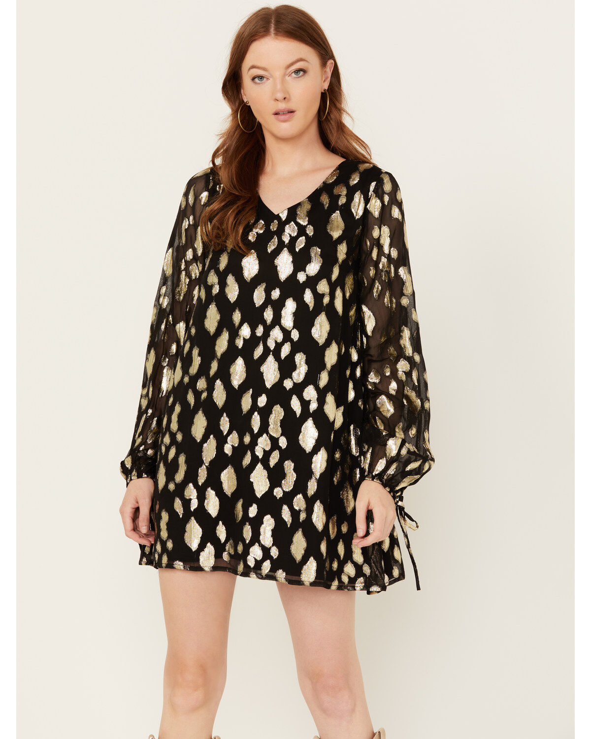 En Creme Women's Long Sleeve Mini Dress