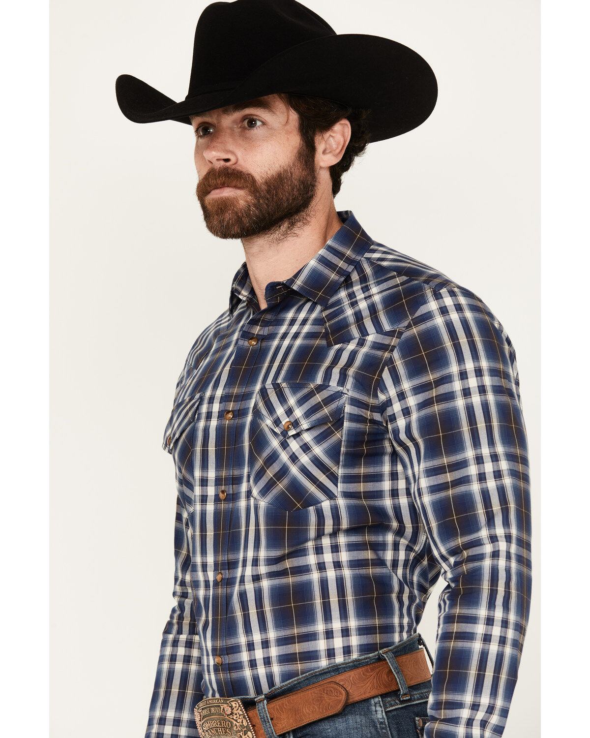Pendleton Men's Frontier Plaid Print Long Sleeve Snap Western Shirt