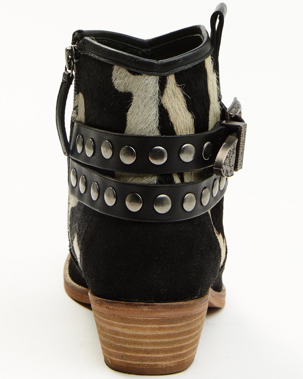 Shyanne Women's Bess Cow Print Western Booties - Round Toe