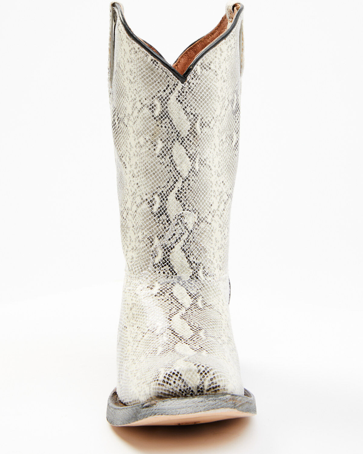 Tanner Mark Girls' Python Print Western Boots - Square Toe