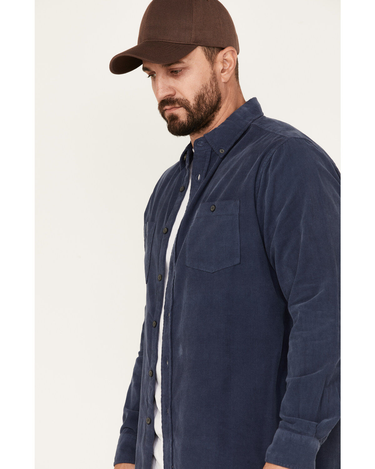 North River Men's Solid Corduroy Long Sleeve Button-Down Shirt