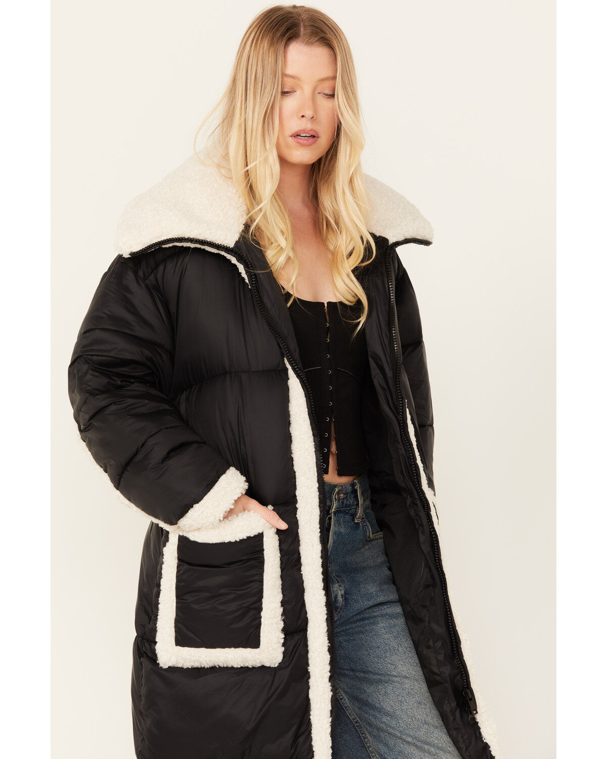 Room 34 Women's Sherpa Puffer Coat