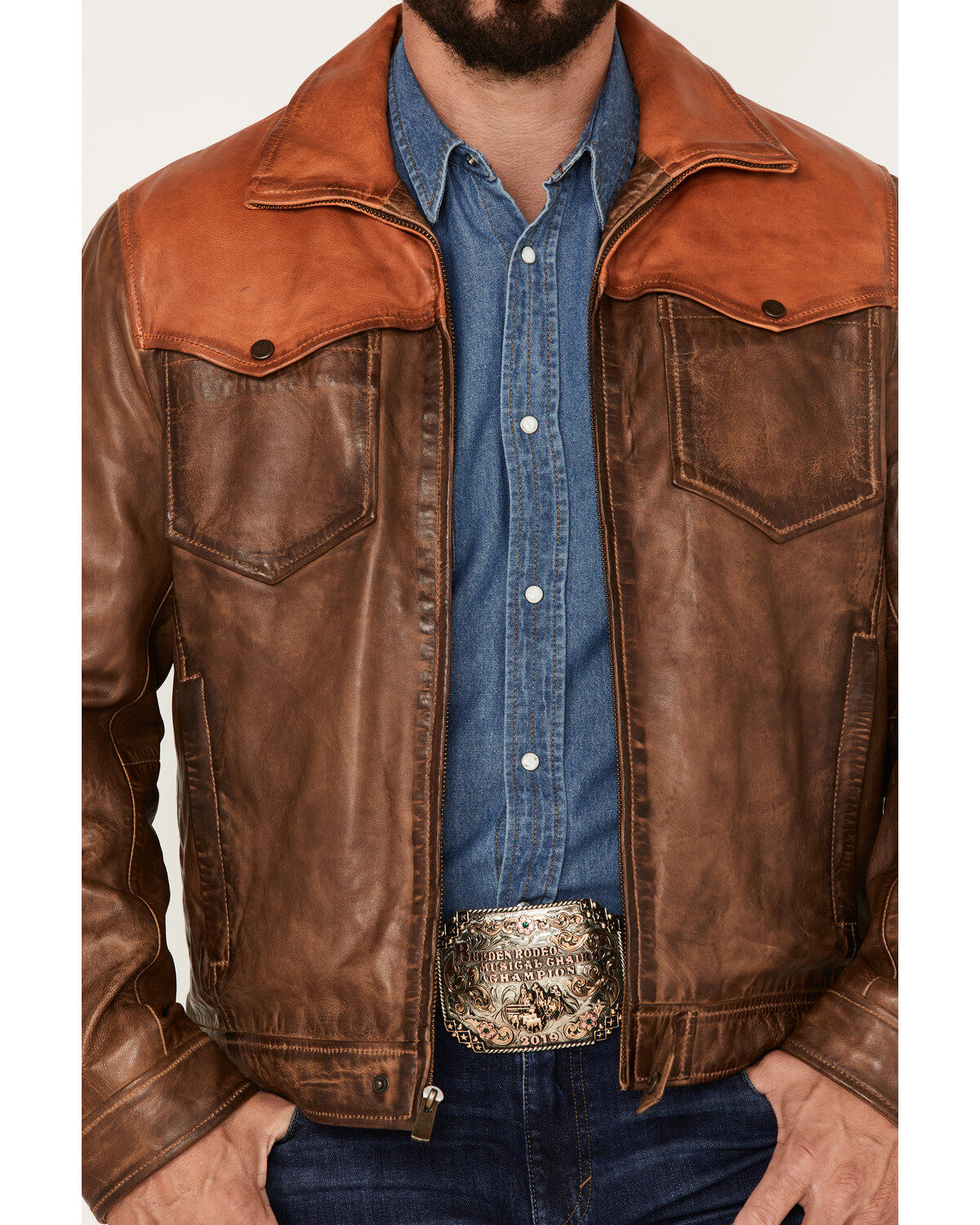 Scully Men's Color Block Leather Jacket