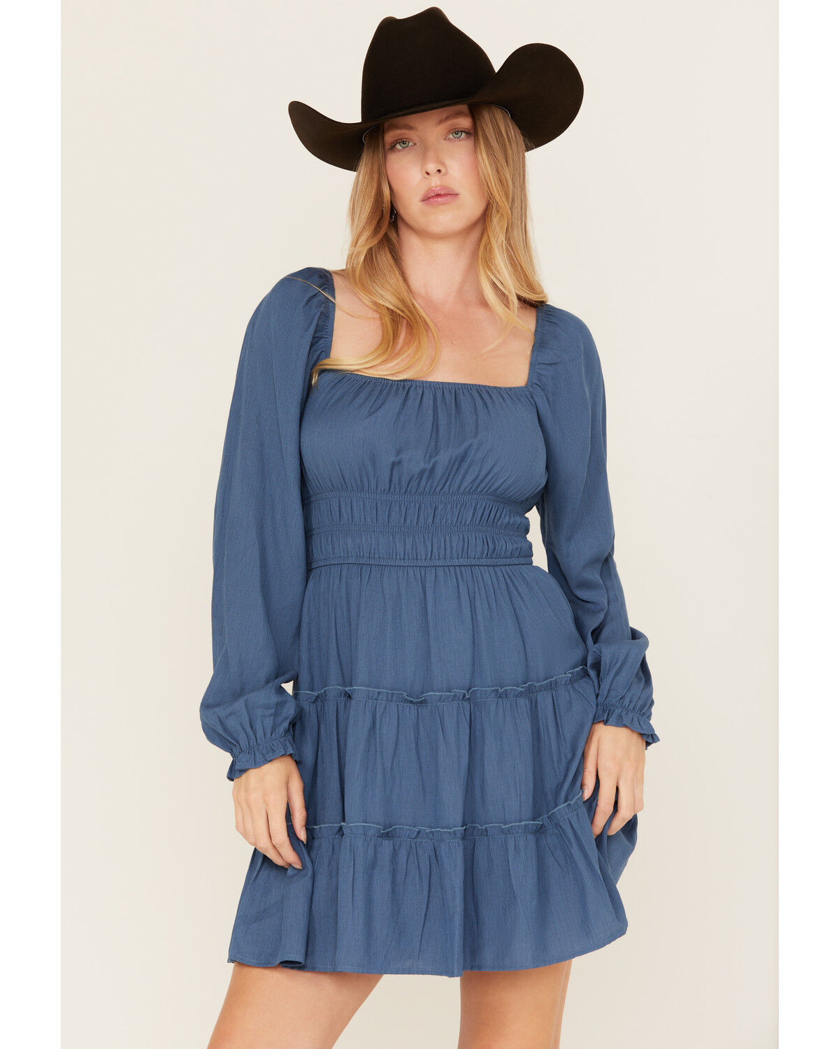 Ash & Violet Women's Long Sleeve Tiered Mini Dress