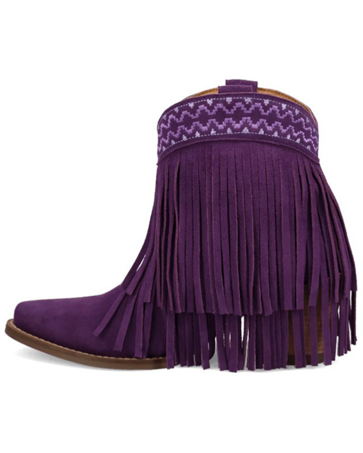 Dingo Women's Tapadero Suede Fringe Western Booties - Round Toe