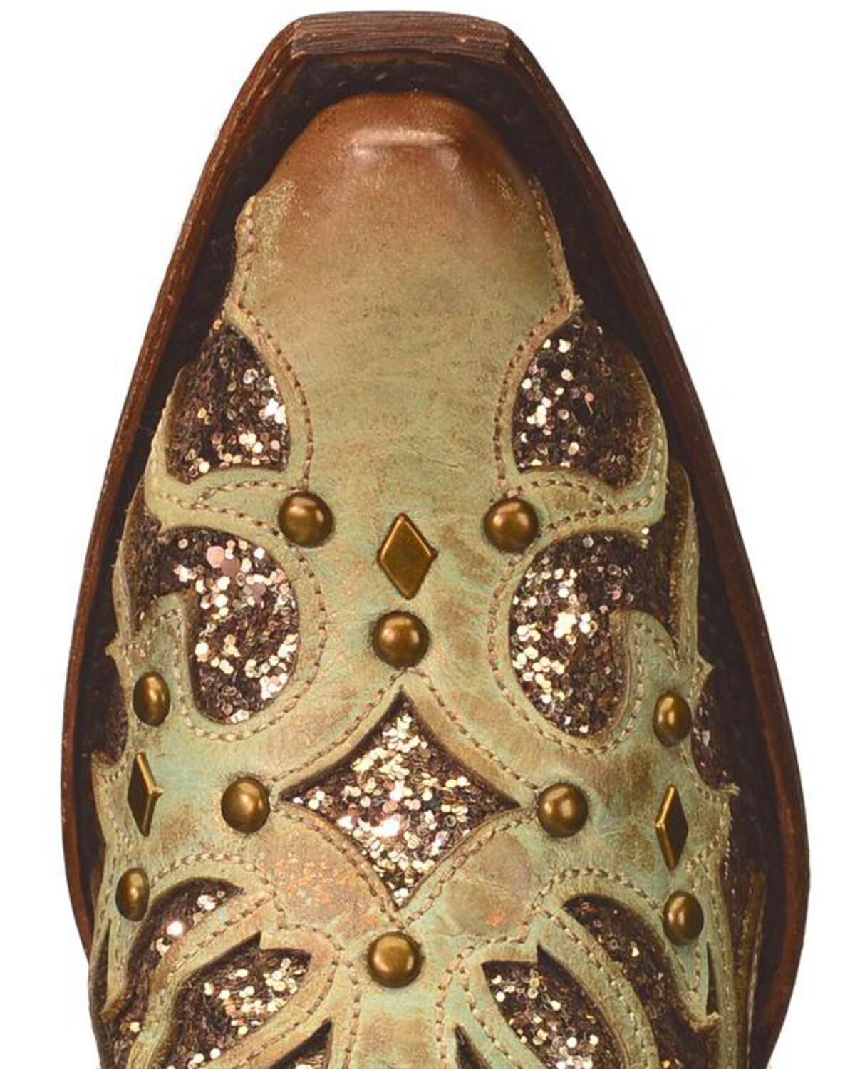 Corral Women's Mint Glitter Inlay Western Boots - Snip Toe