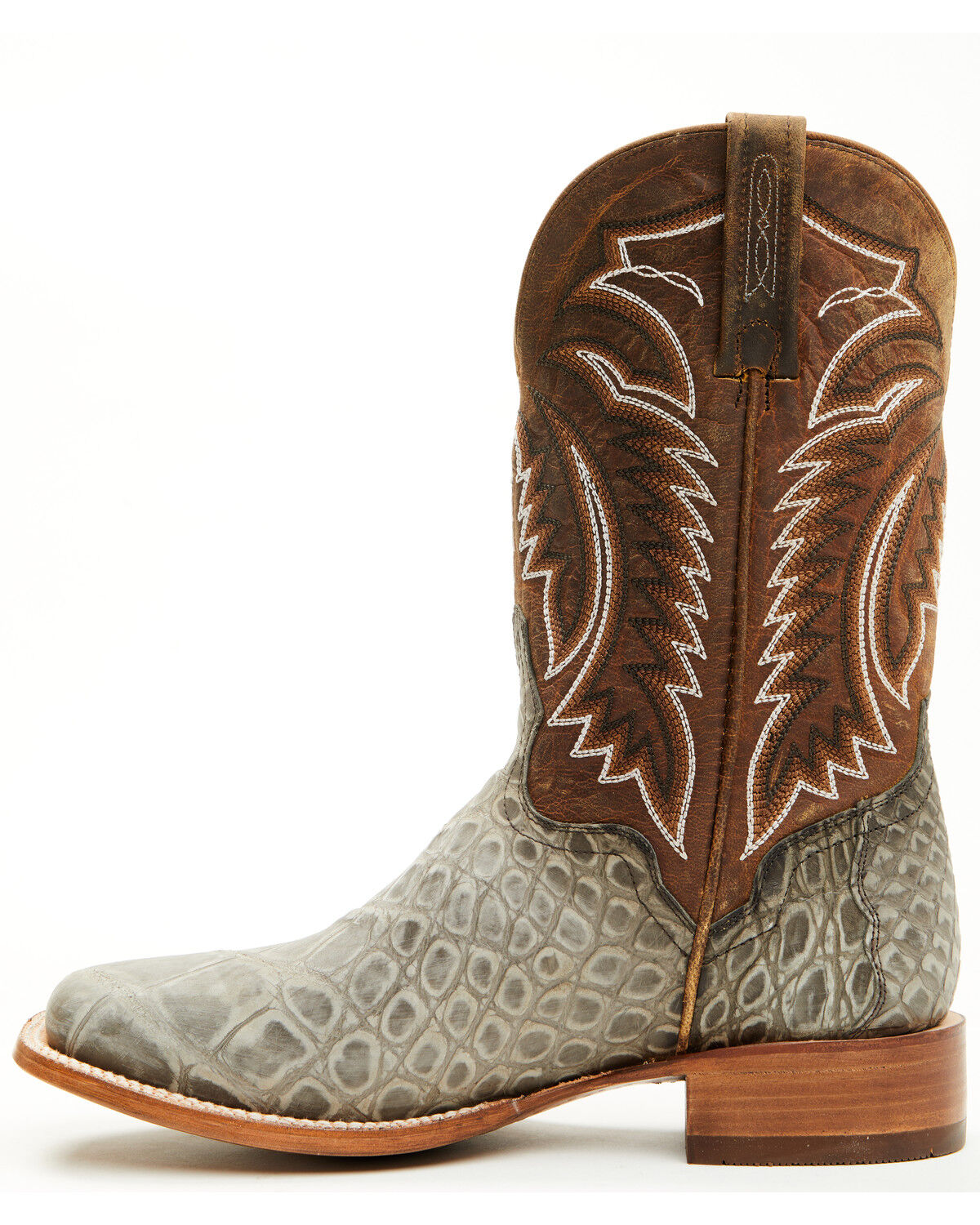 El Dorado Men's Exotic American Alligator Western Boots - Broad Square Toe