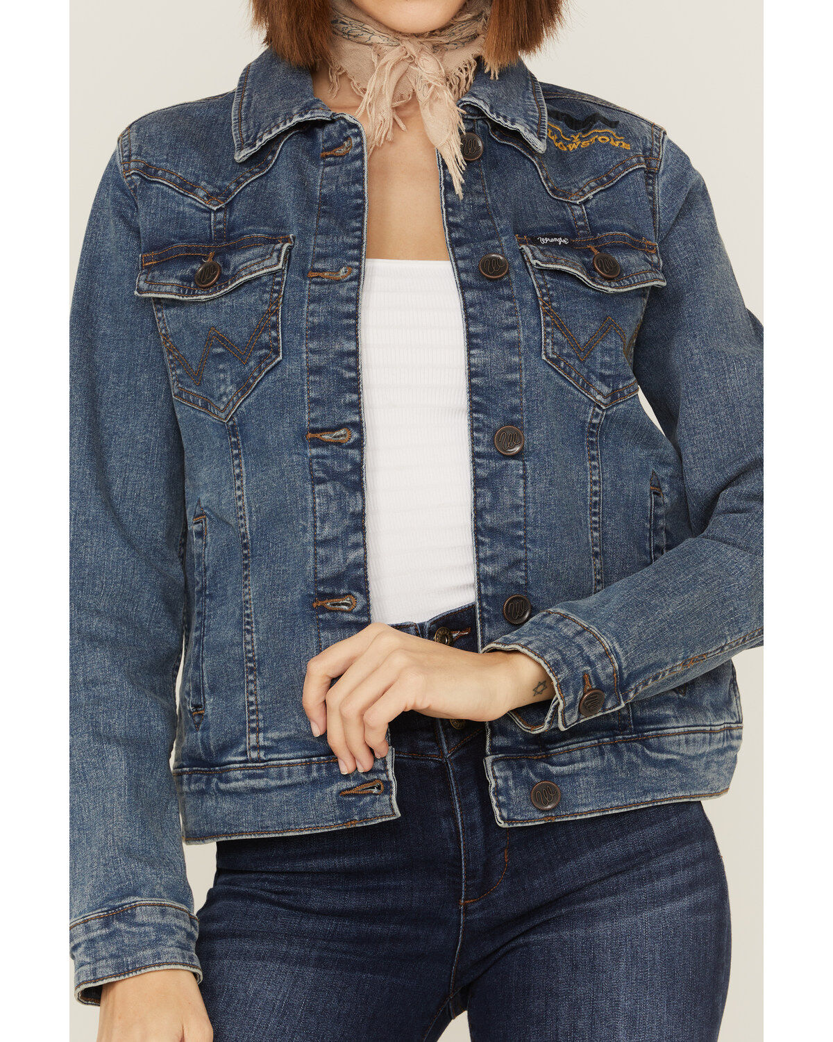 Wrangler Women's Yellowstone Laser Denim Jacket