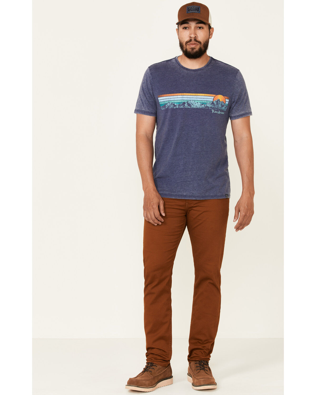 Flag & Anthem Men's Mountain Panorama Sunset Graphic Burnout Short Sleeve T-Shirt