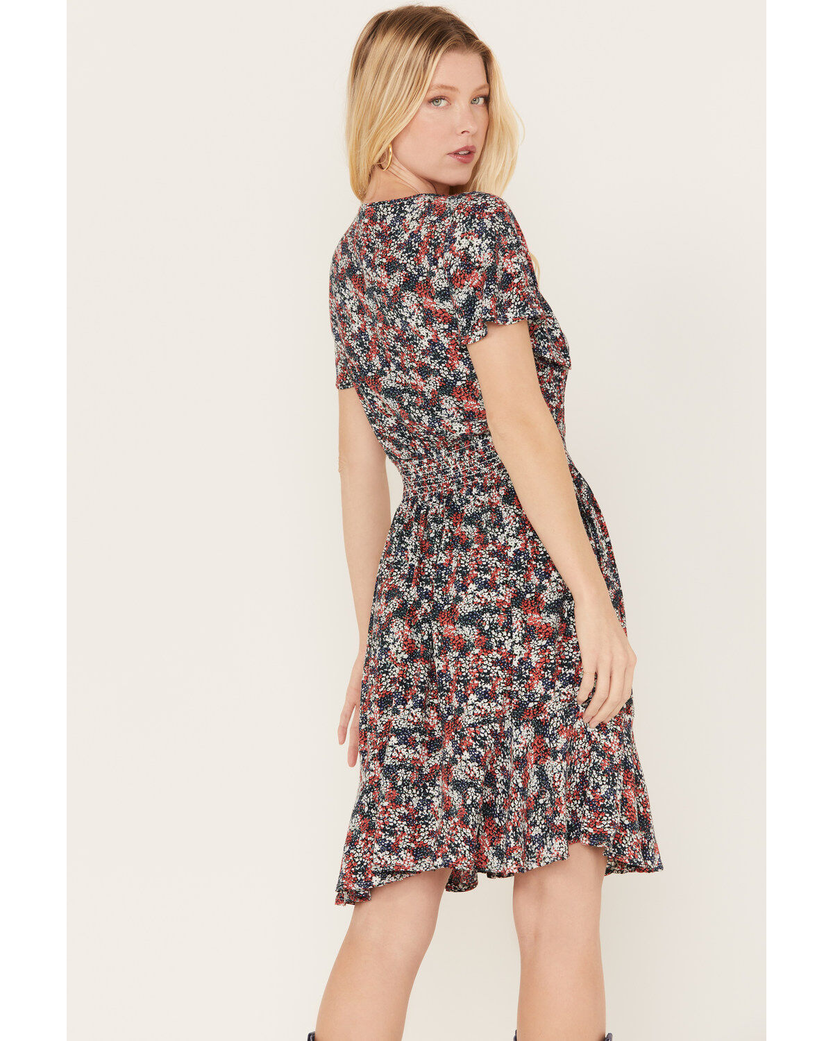 Wrangler Women's Ditsy Snap Front Mini Dress