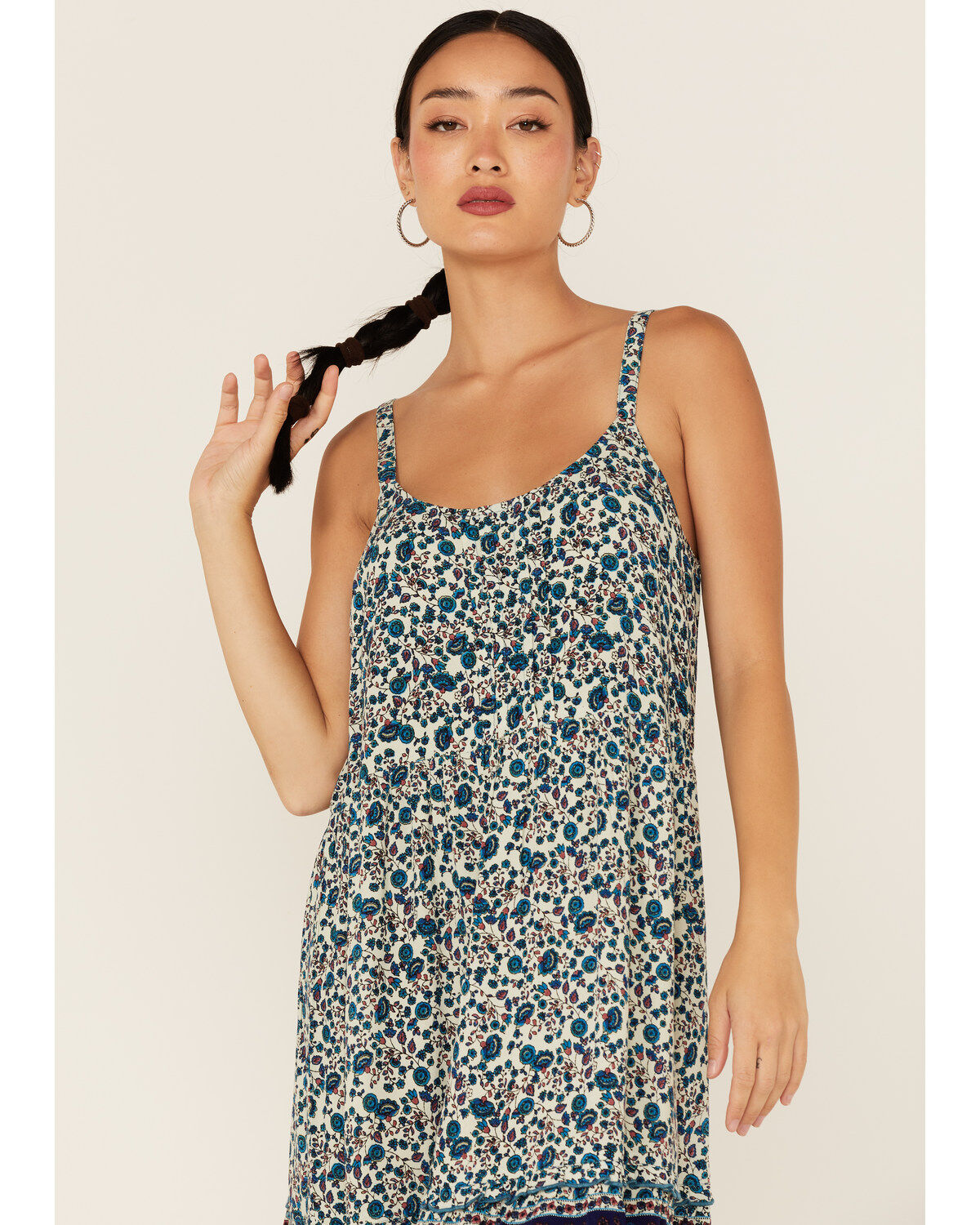 Bila Women's Floral Border Print Sleeveless Mini Sundress