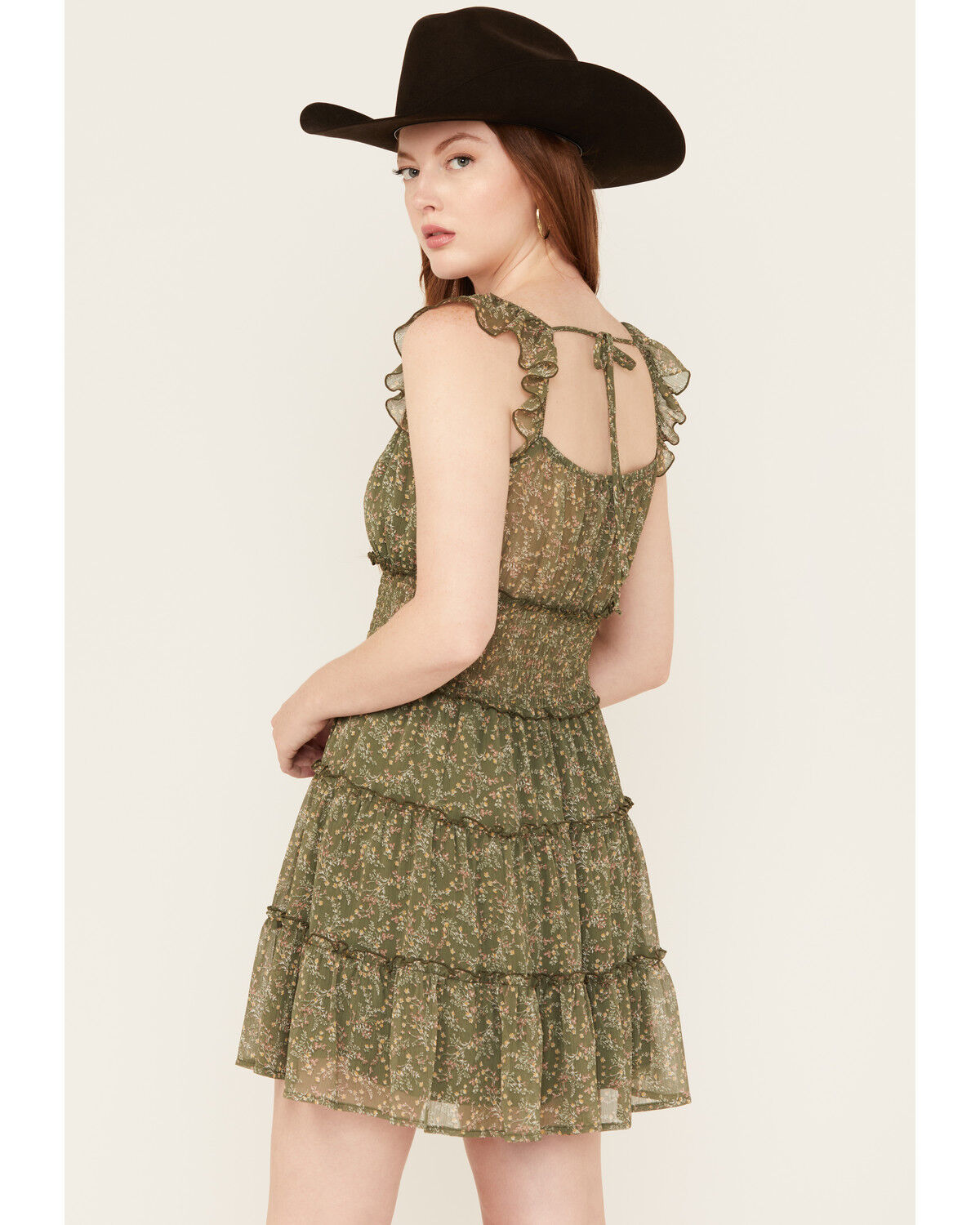 Trixxi Women's Floral Print Sleeveless Mini Dress