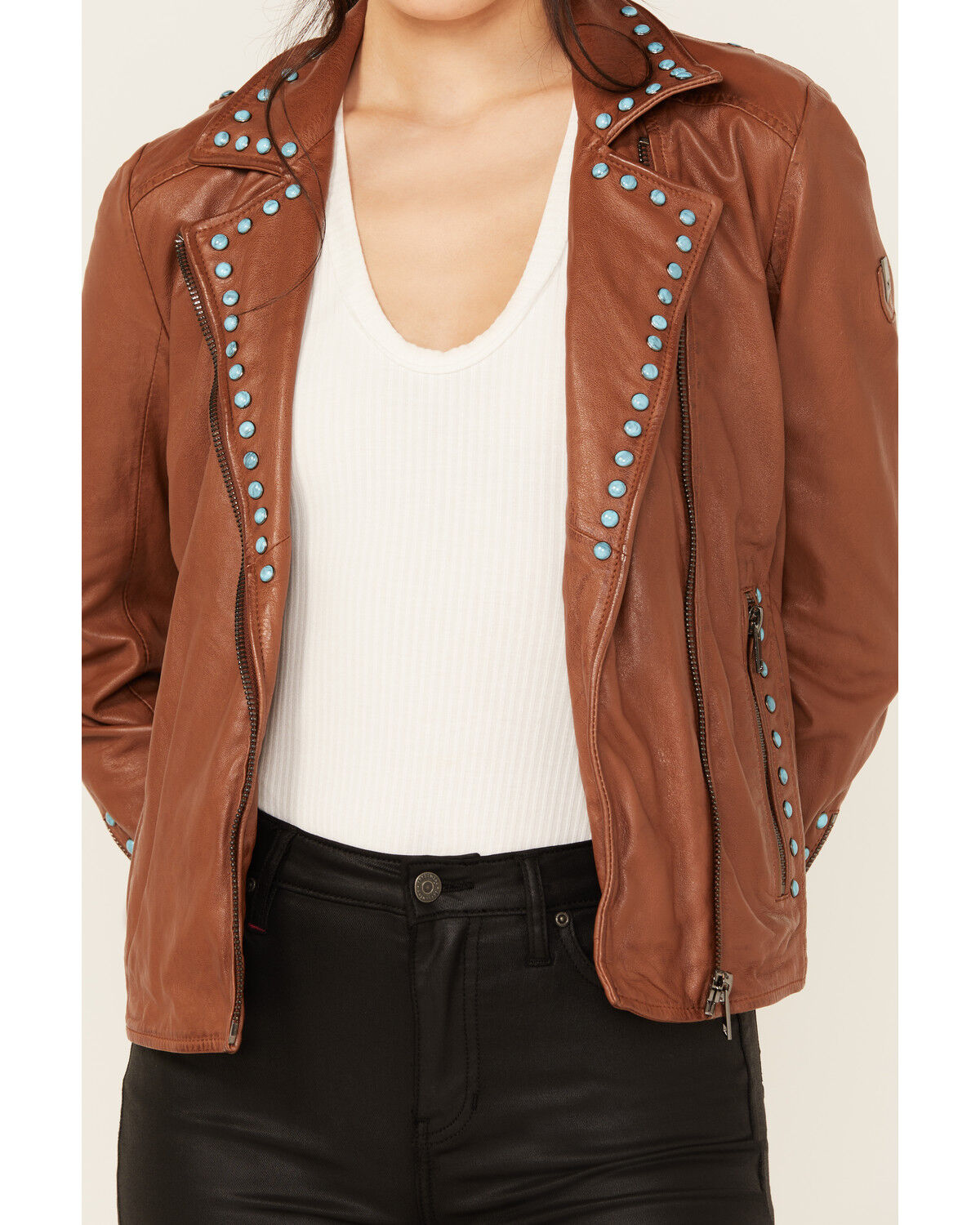 Maurtius Leather Women's Boot Barn Exclusive Studded Leather Jacket