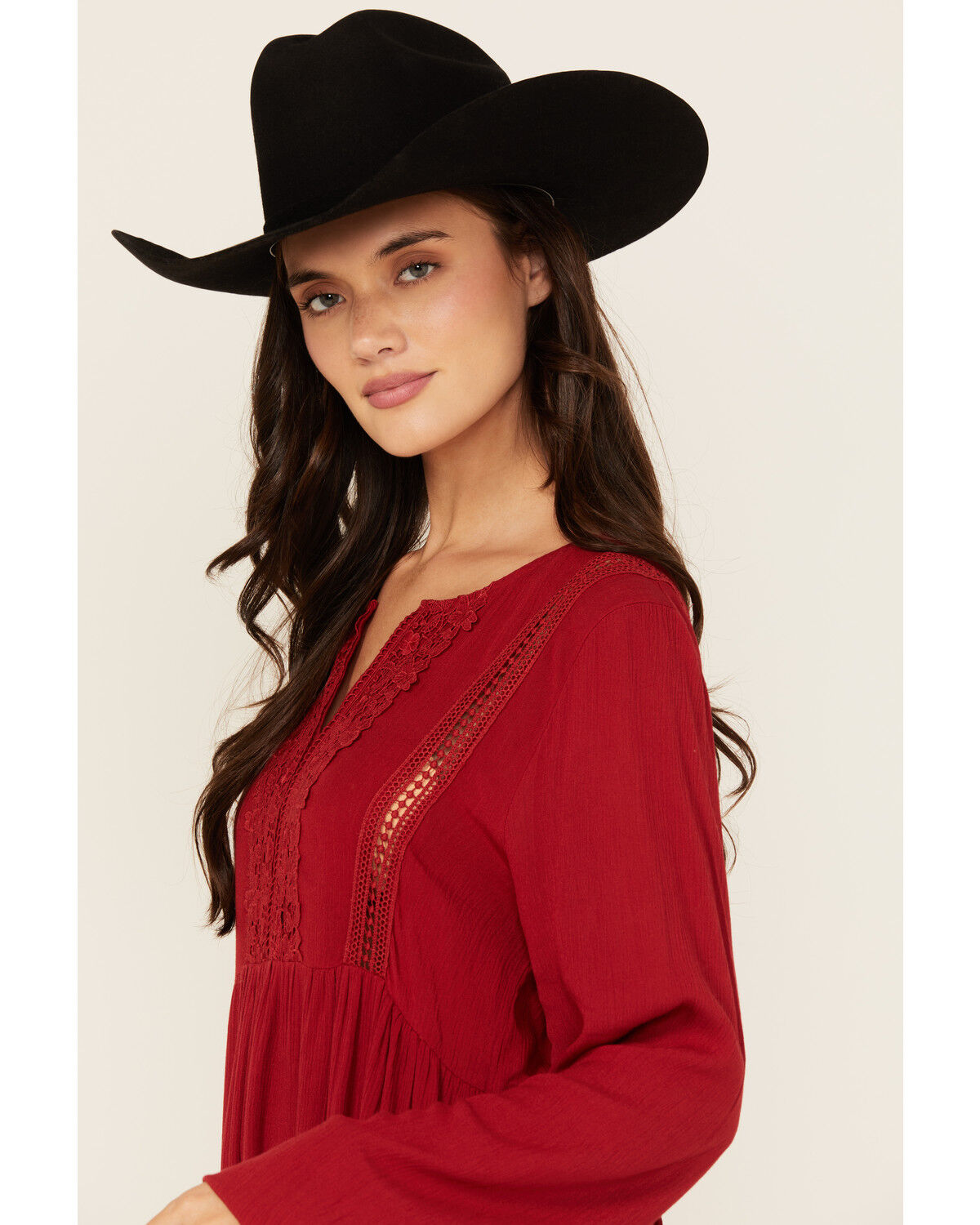 Wild Moss Women's Crochet Trim Mini Dress