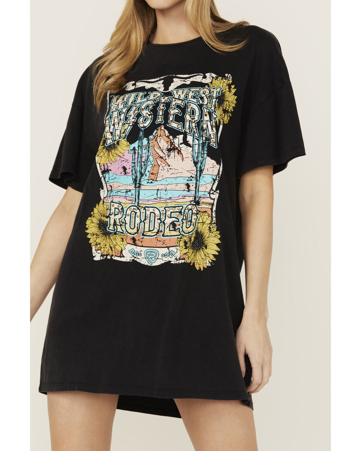 Rock & Roll Denim Women's Desert Short Sleeve Graphic Mini Dress