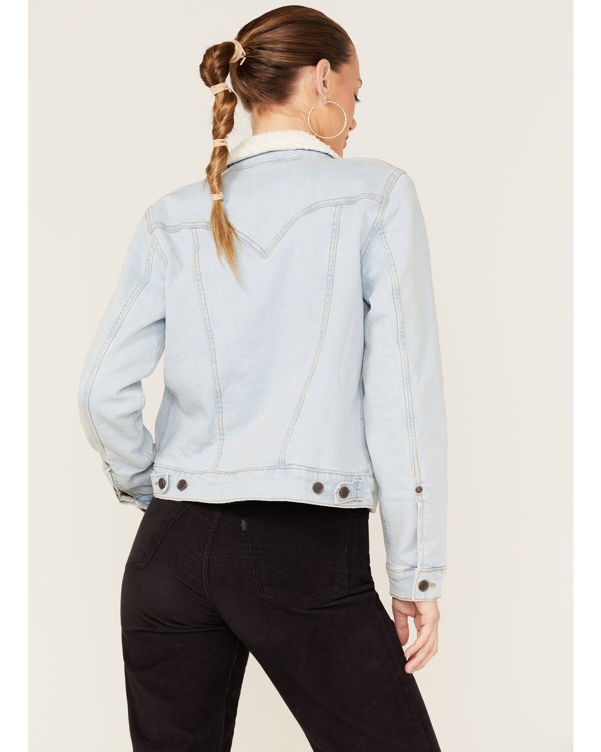 Wrangler Retro Women's Sherpa Lined Light Wash Denim Jacket