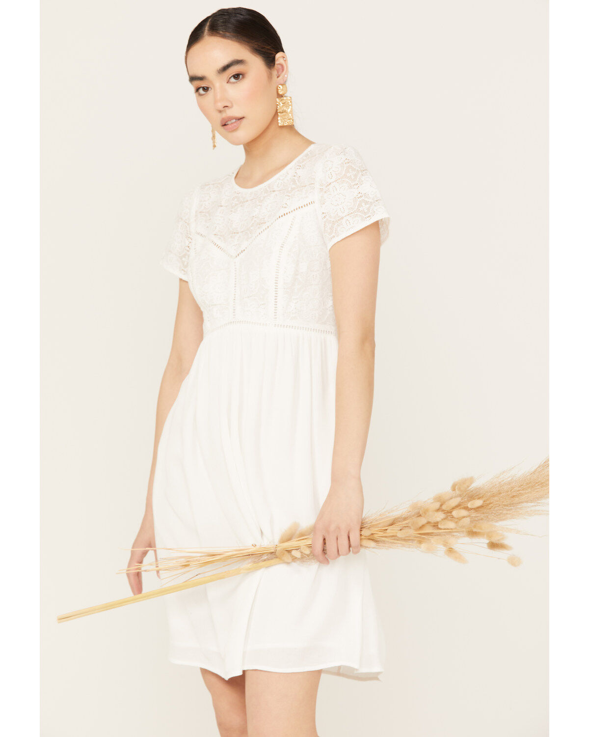 Beyond The Radar Lace Front Mini Dress