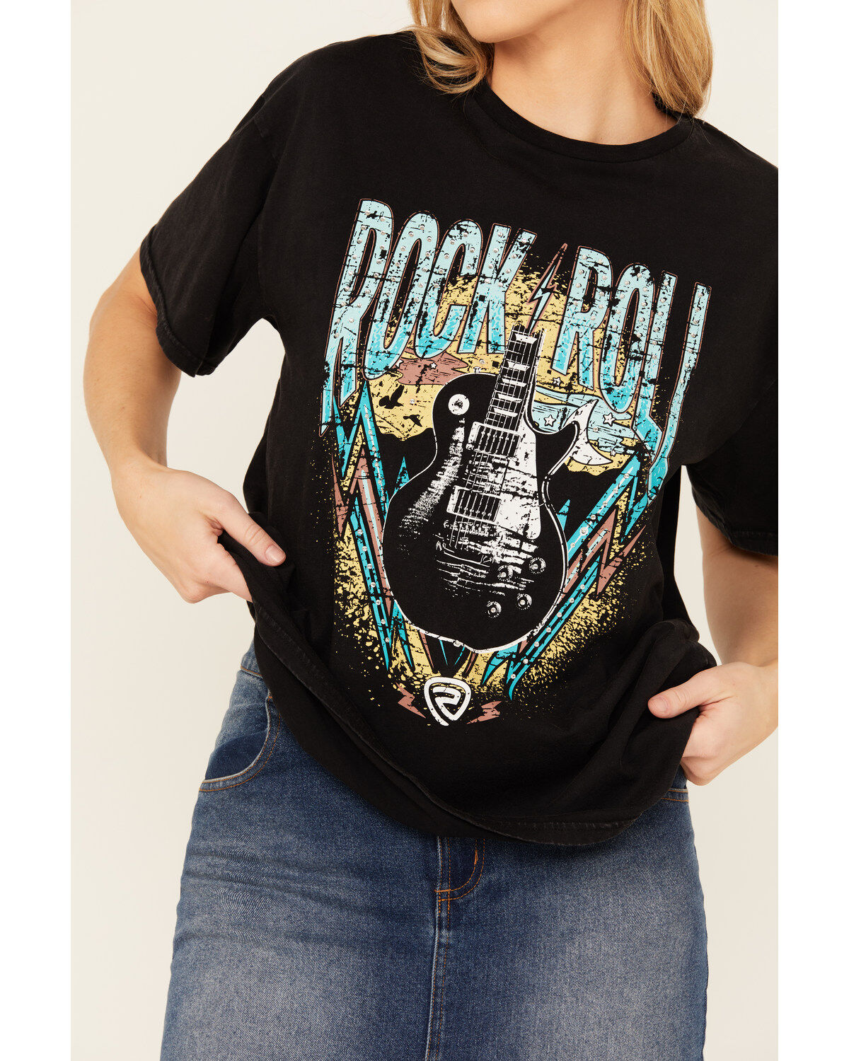 Rock & Roll Denim Women's Rock & Roll Rhinestone Short Sleeve Graphic Tee