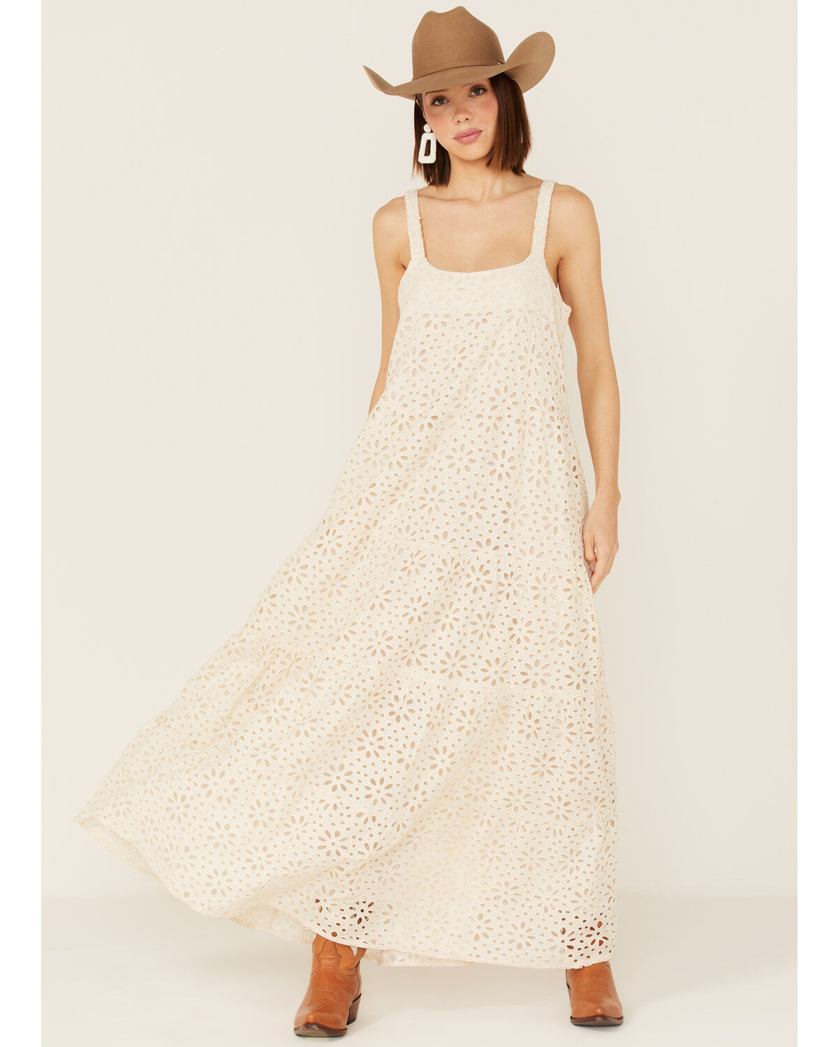 Jen's Pirate Booty Women's Flower Power Eyelet Lace Maxi Dress