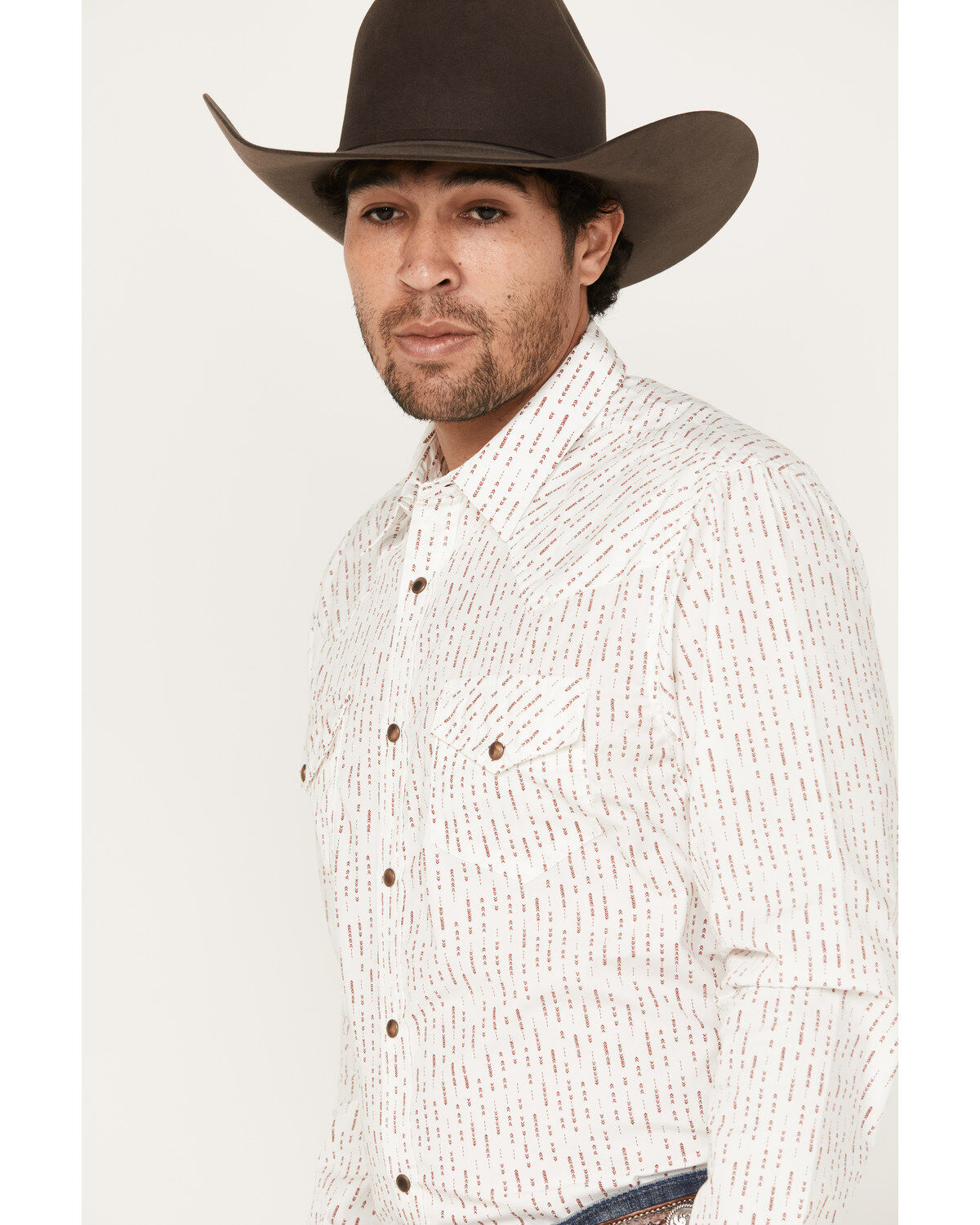 Gibson Men's Grapevine Arrow Geo Print Long Sleeve Snap Western Shirt