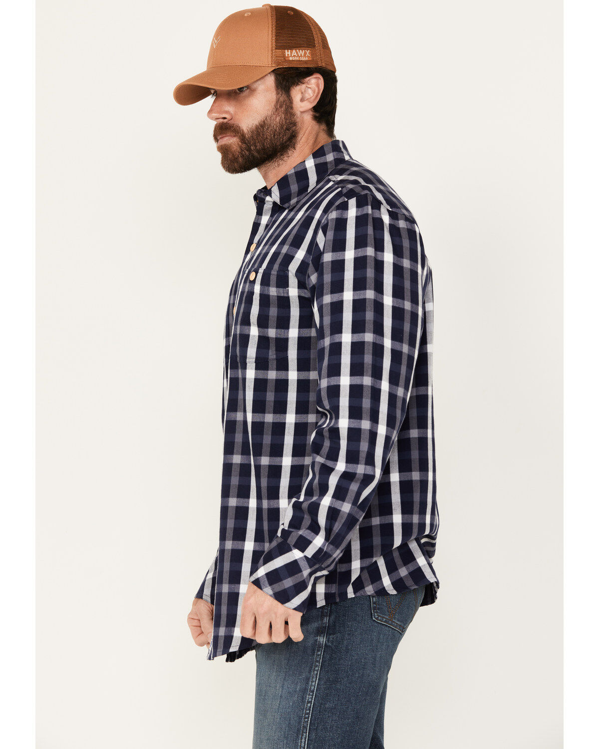 Resistol Men's Glacier Plaid Long Sleeve Button Down Shirt