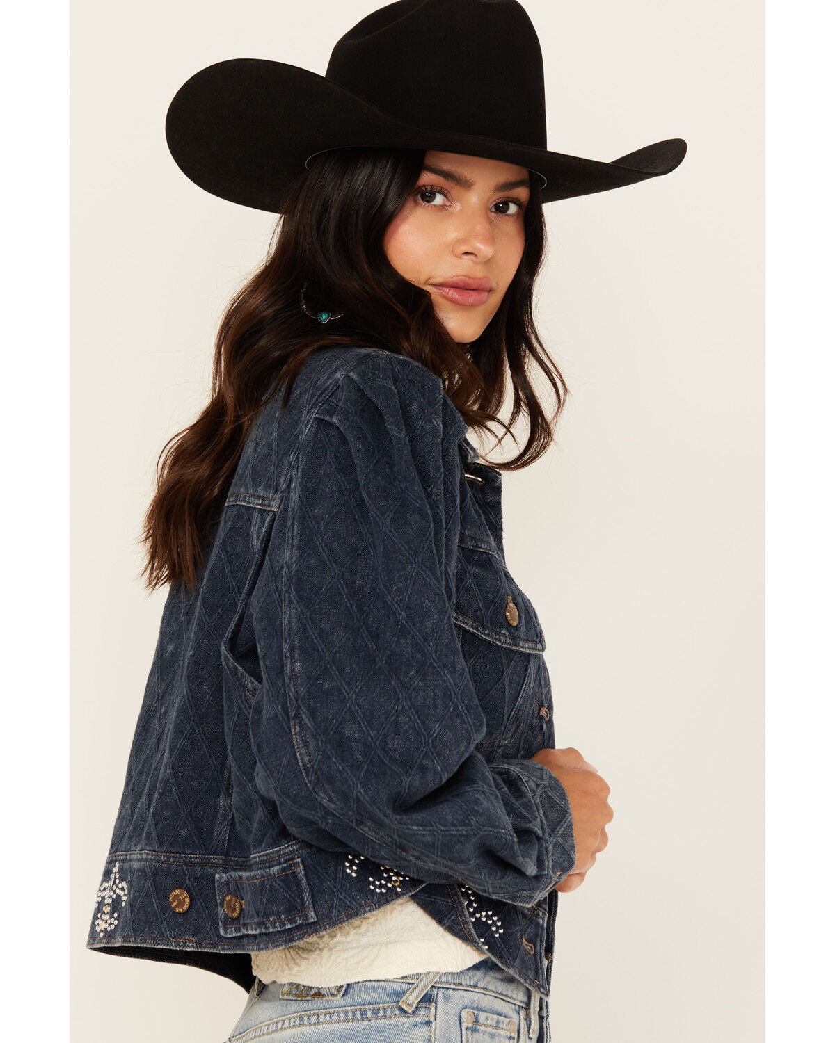 Miss Me Women's Dark Wash Denim Jacket