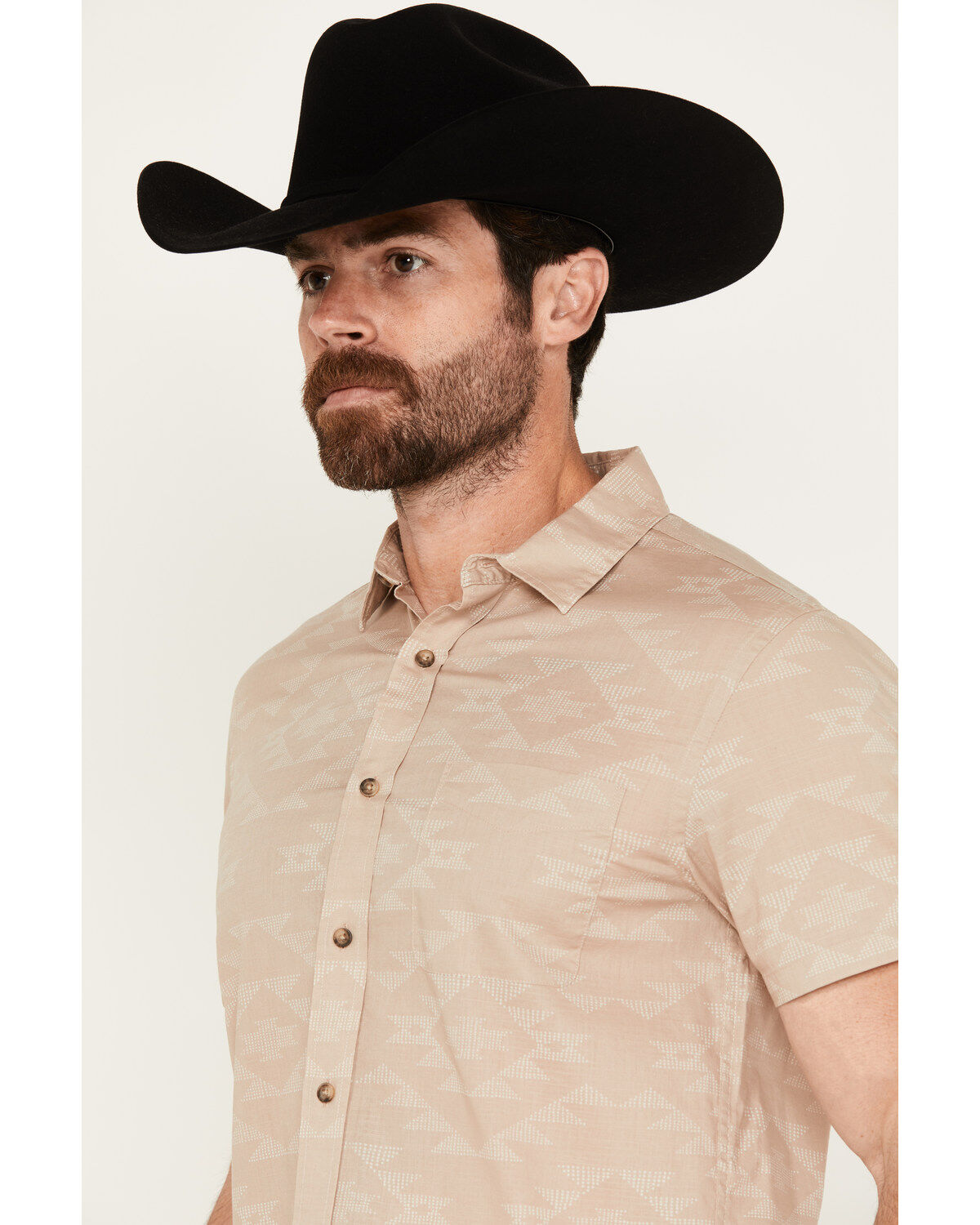 Pendleton Men's Shoreline Tonal Multicolor Print Short Sleeve Button-Down Shirt