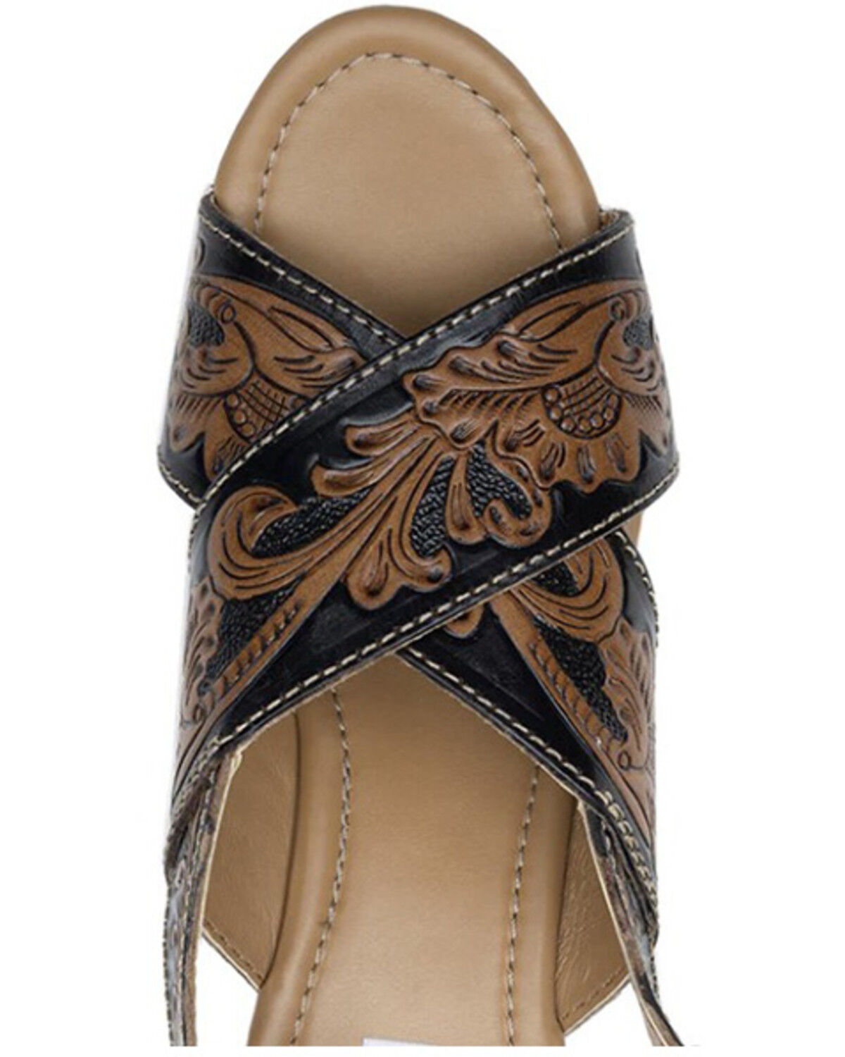 Myra Bag Women's Flower Ridge Hand-Tooled Sandals