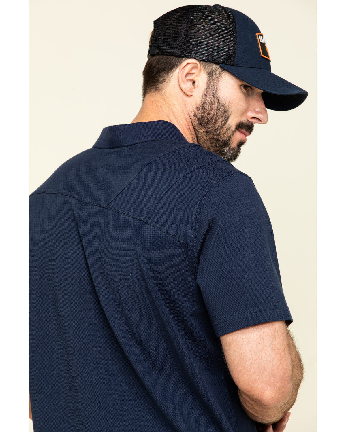 Hawx Men's Navy Miller Pique Short Sleeve Work Polo Shirt